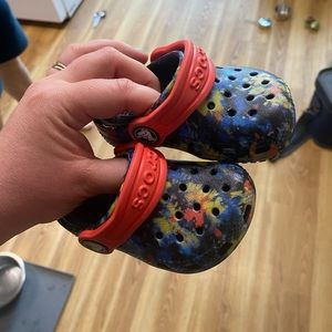Toddler size 4 crocs.
